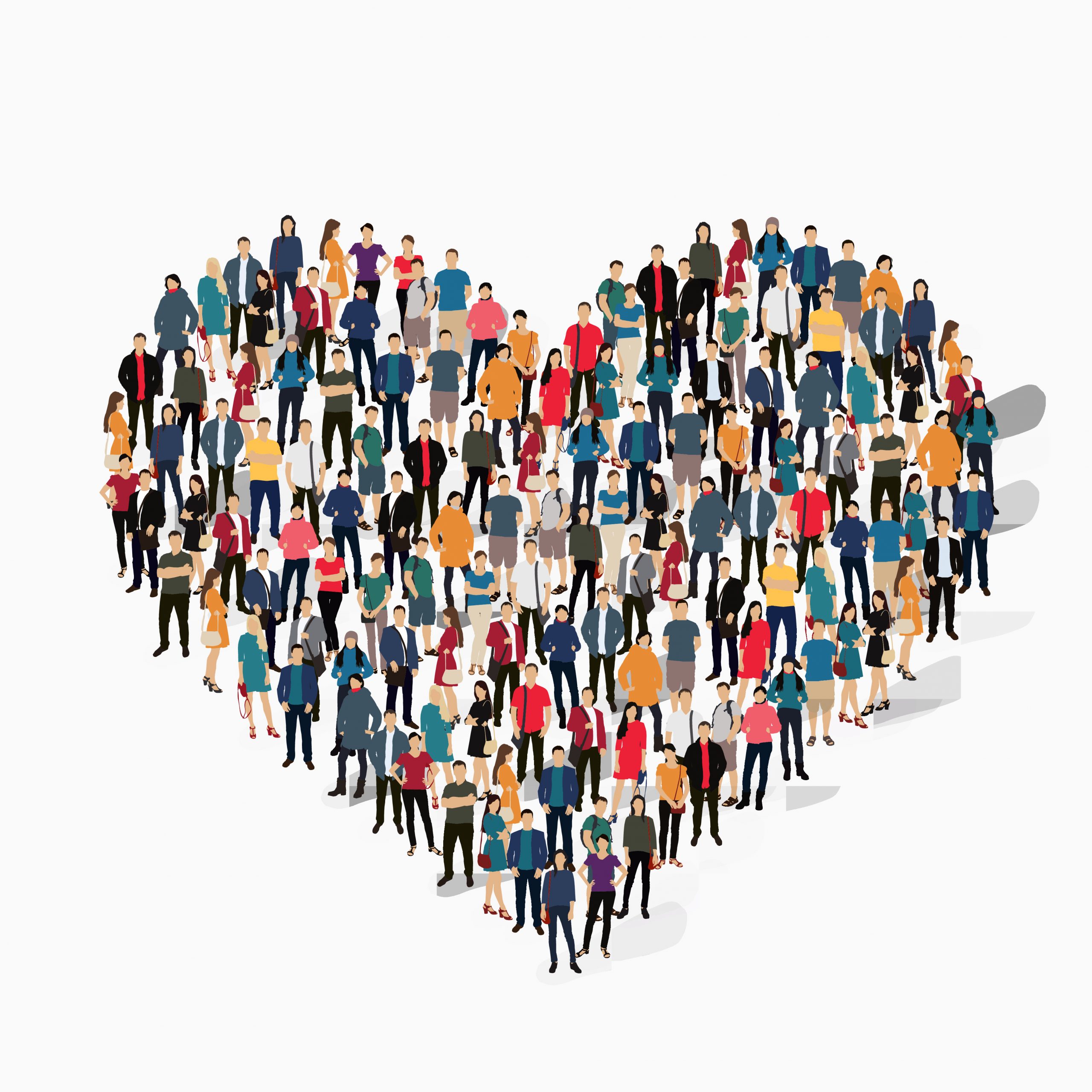 group people form heart love